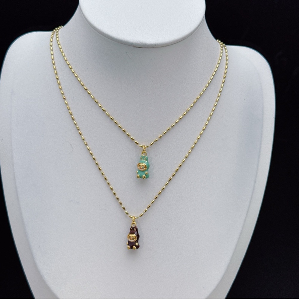 0813 Flash Sale Best back to school gift Labubu Pendants Stain steel Necklace